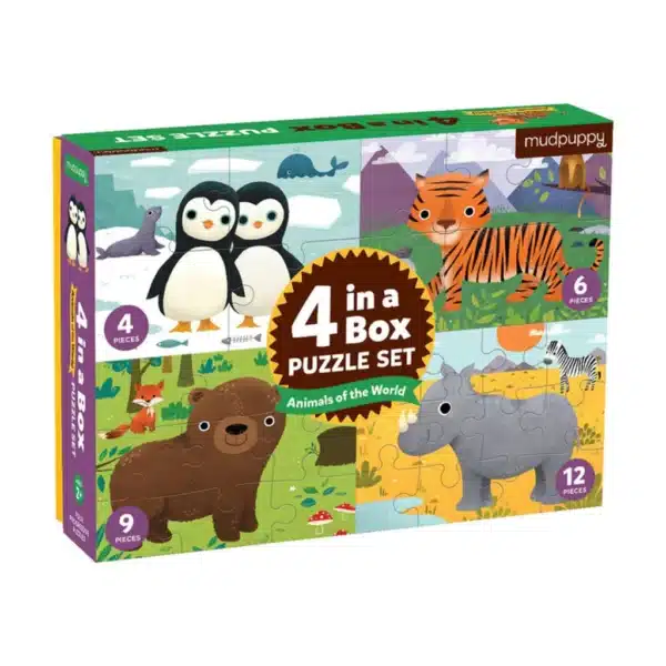 Set de 4 rompecabezas Animales del Mundo